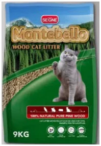 Montebello Pinewood Cat Litter packaging
